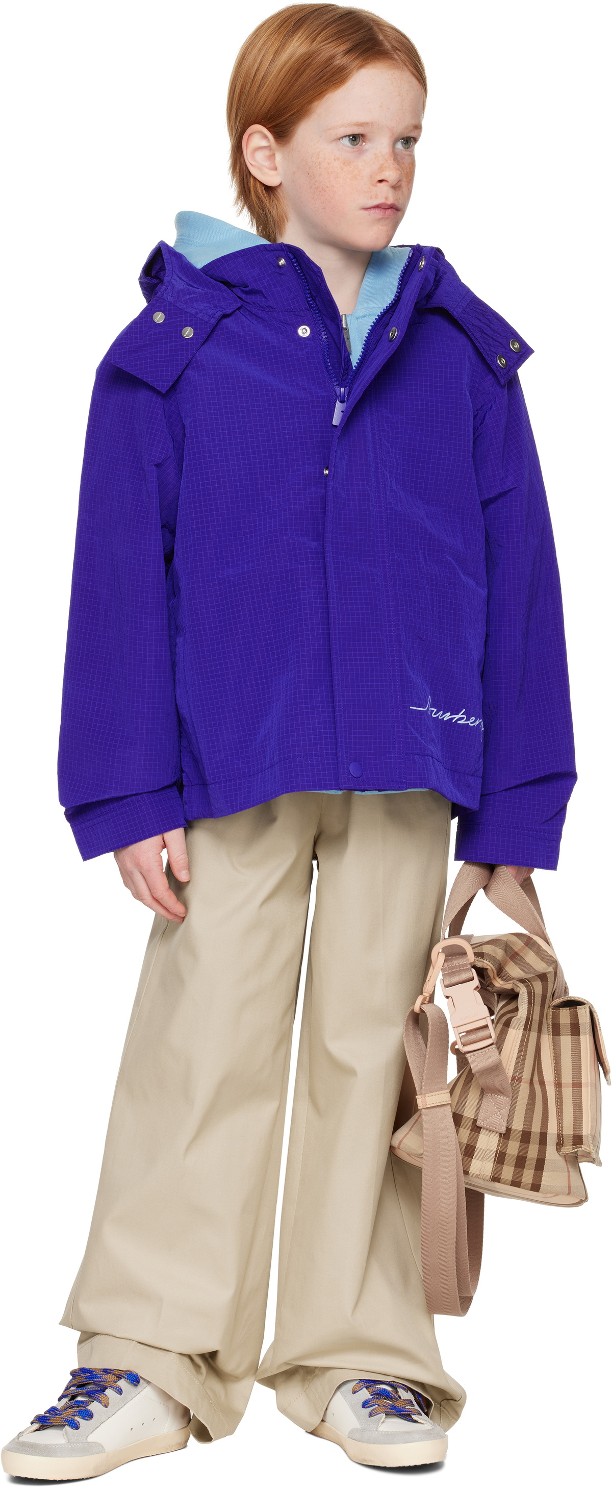 Burberry Kids Blue Nylon Jacket