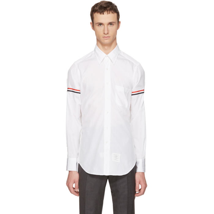 Photo: Thom Browne Off-White Classic Grosgrain Armband Shirt