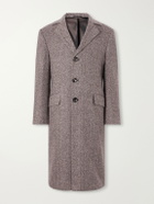 Kiton - Herringbone Cashmere and Wool-Blend Coat - Brown
