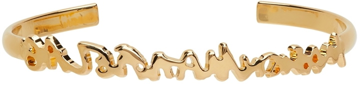 Photo: MM6 Maison Margiela Gold Signature Logo Bracelet