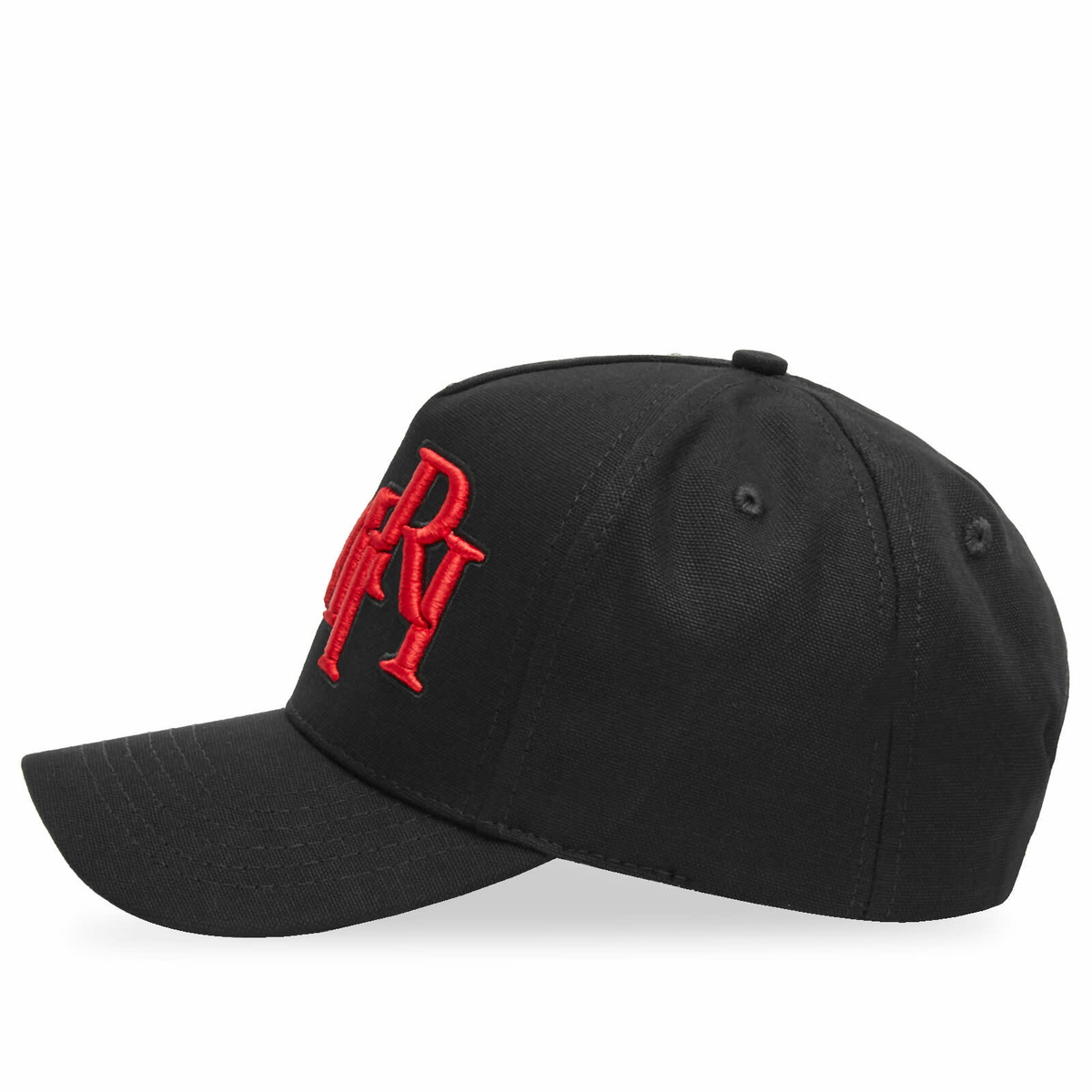 AMIRI Men's Cap Staggered Canvas Hat in Black Red 