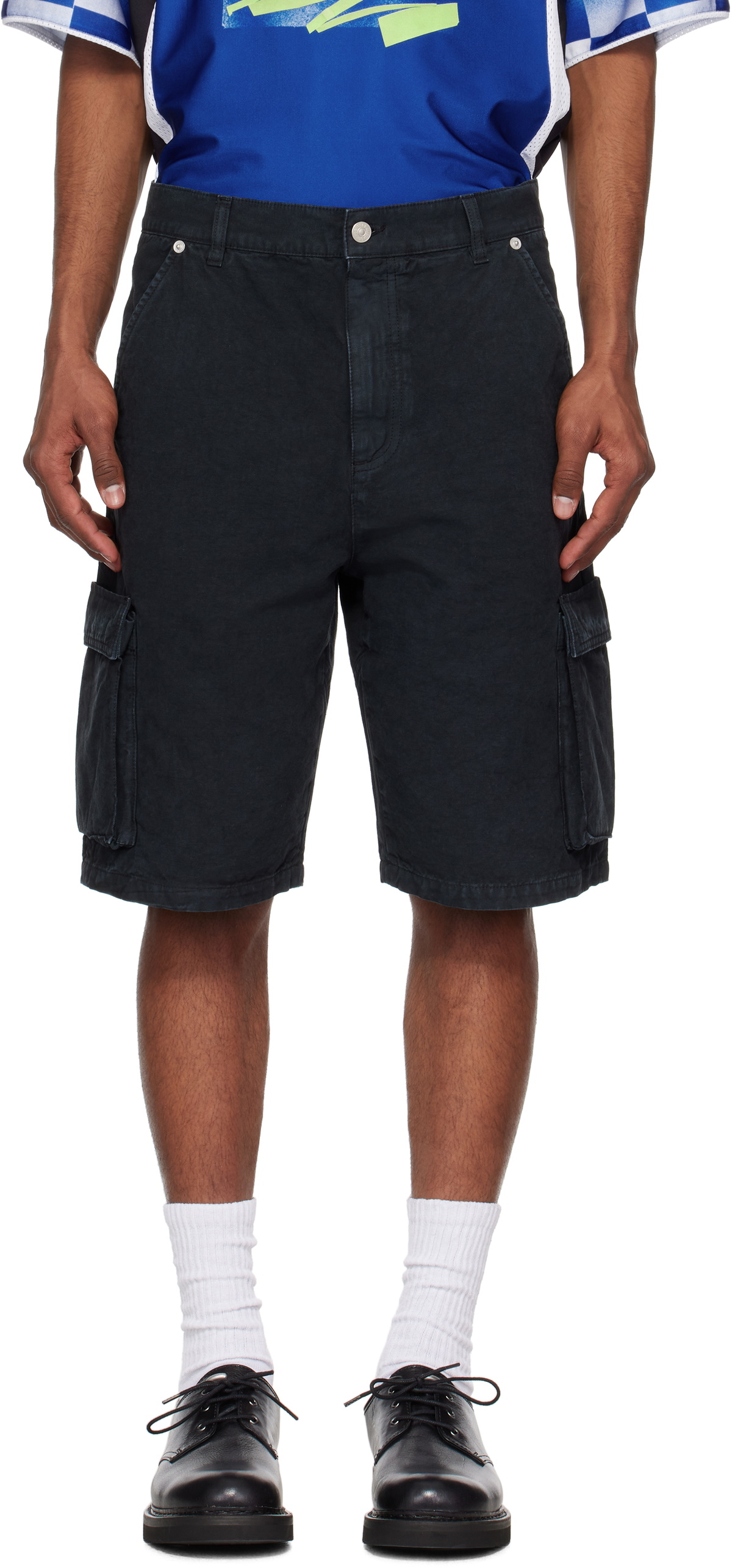 le PÈRE Black Star Drover Cargo Shorts