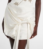 Clio Peppiatt Paloma beaded draped minidress