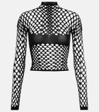 Jean Paul Gaultier - Cutout mockneck mesh top