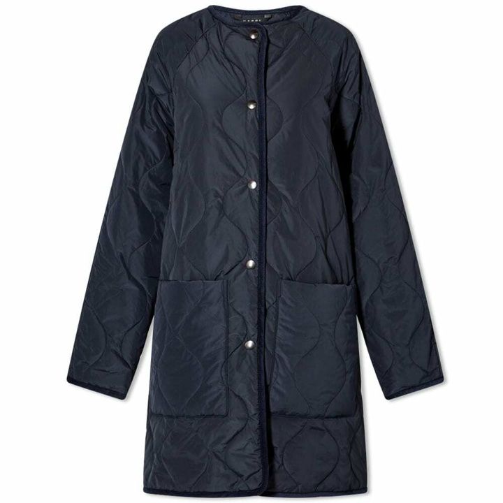 Photo: KASSL Editions Women's Padded Collarless Jacket in Navy