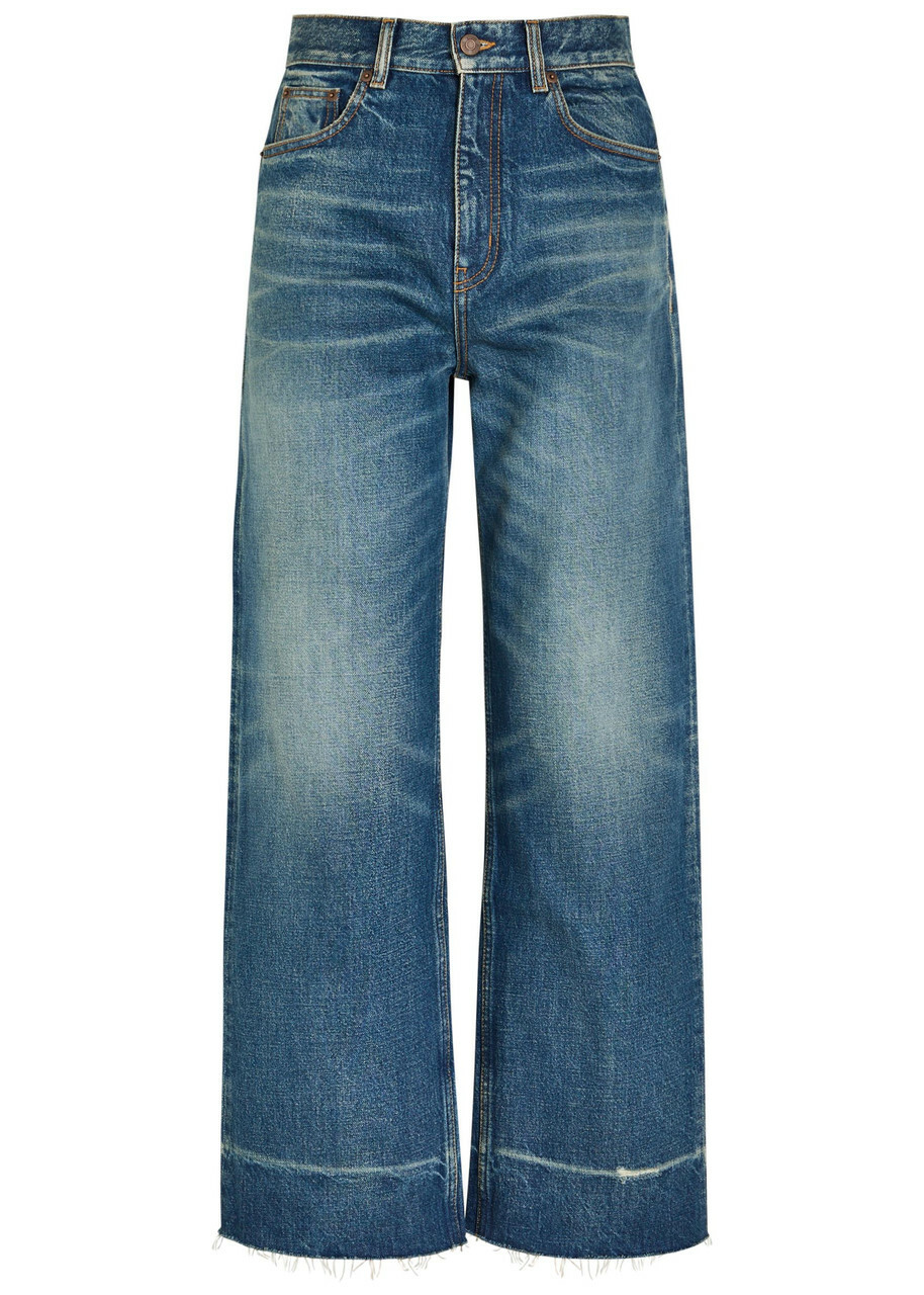 Chloe Distressed Straight-leg Jeans Denim
