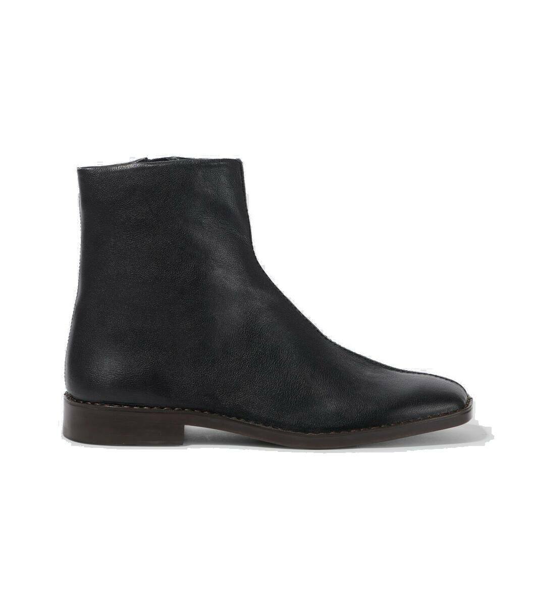 【関税込み】LEMAIRE ブラック Piped ジップ ブーツ LEMAIRE Black Piped Zipped Boots Lemaire