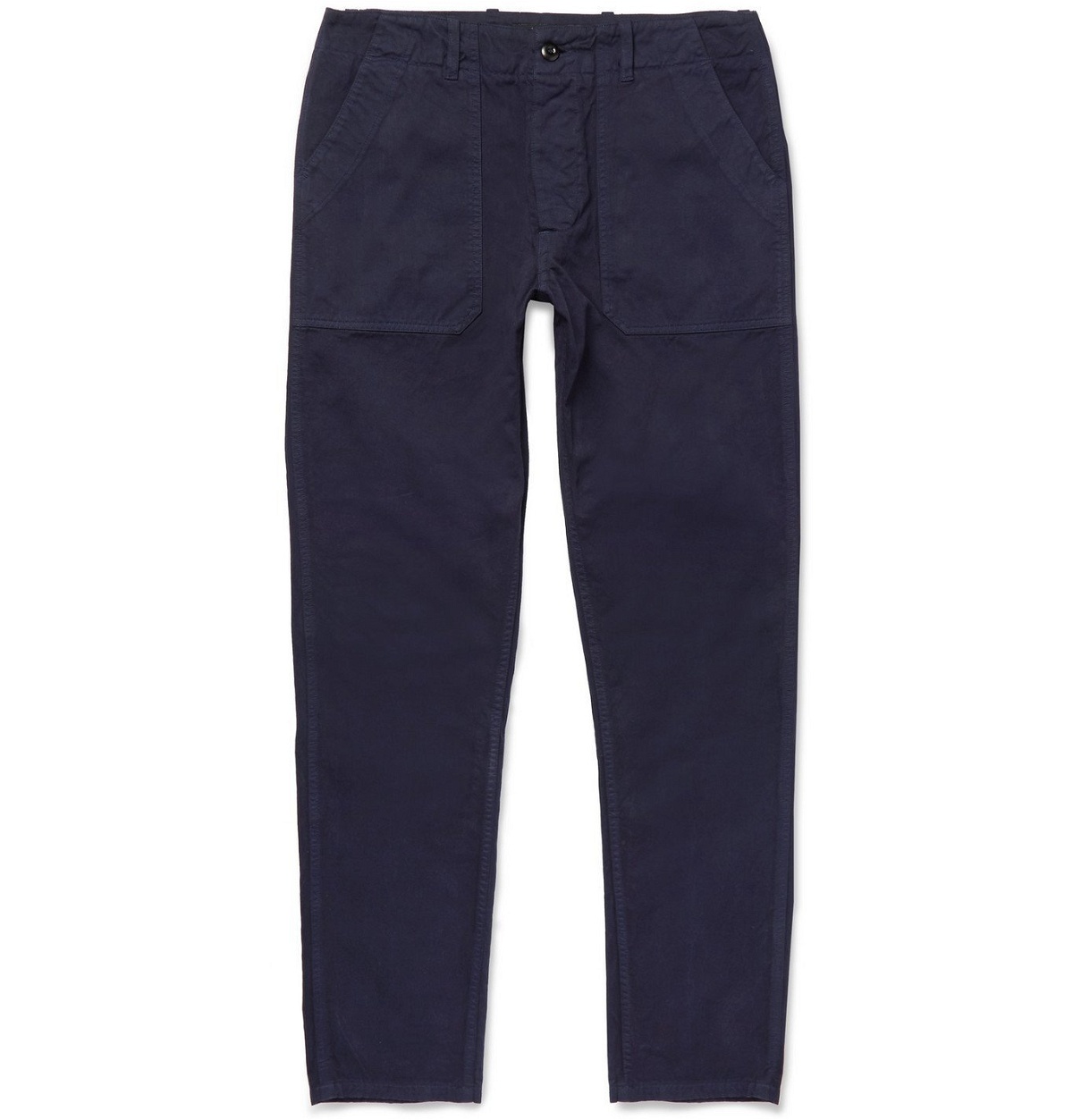 Photo: The Workers Club - Slim-Fit Garment-Dyed Cotton-Twill Chinos - Blue
