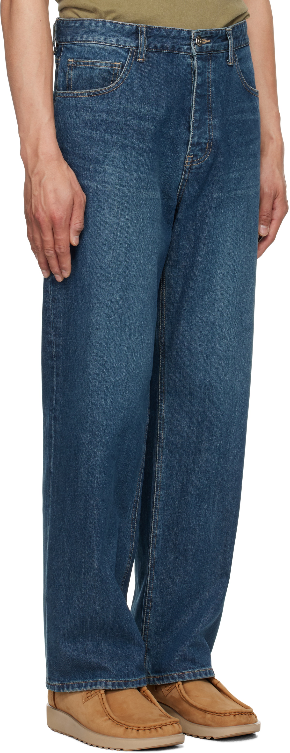 Solid Homme Blue Semi Wide Jeans