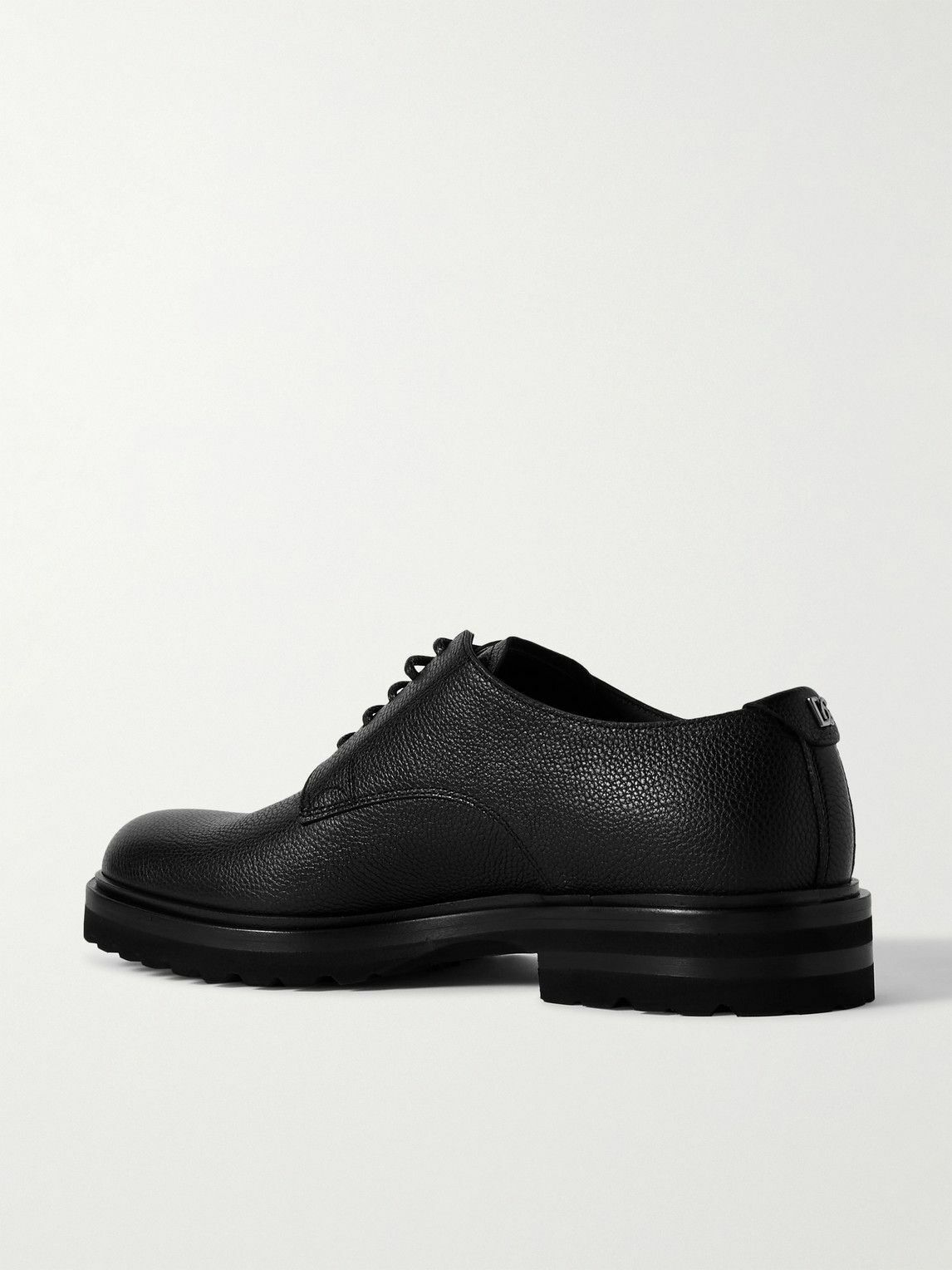 Dolce&Gabbana - Pebble-Grain Leather Derby Shoes - Black