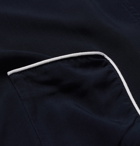 Frescobol Carioca - Camp-Collar Piped Jersey Shirt - Blue