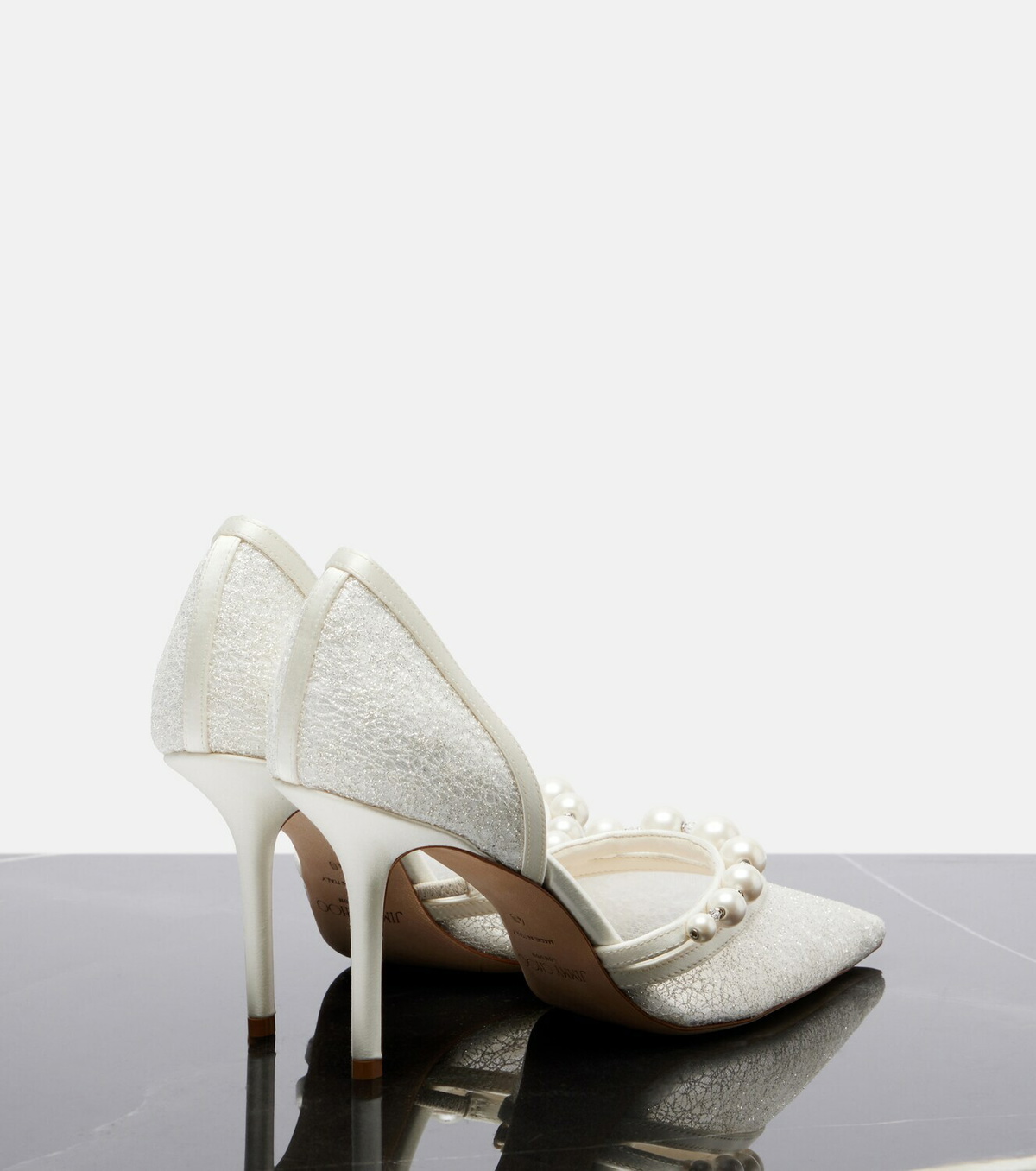 Jimmy Choo Bridal Aurelie embellished leather pumps