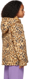 Mini Rodini Kids Brown Quilted Leopard Jacket