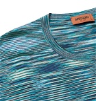 Missoni - Space-Dyed Knitted Cotton T-Shirt - Blue