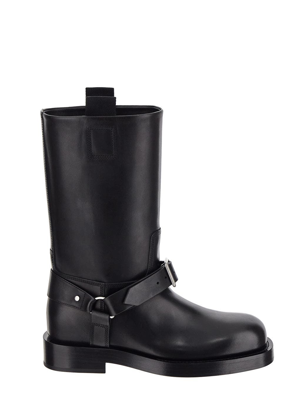 Burberry Leather Saddle Low Boots Burberry
