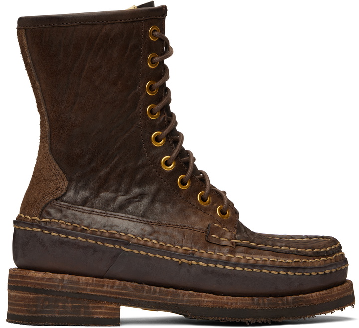Photo: visvim Brown Grizzly Camper Hi-Folk Boots