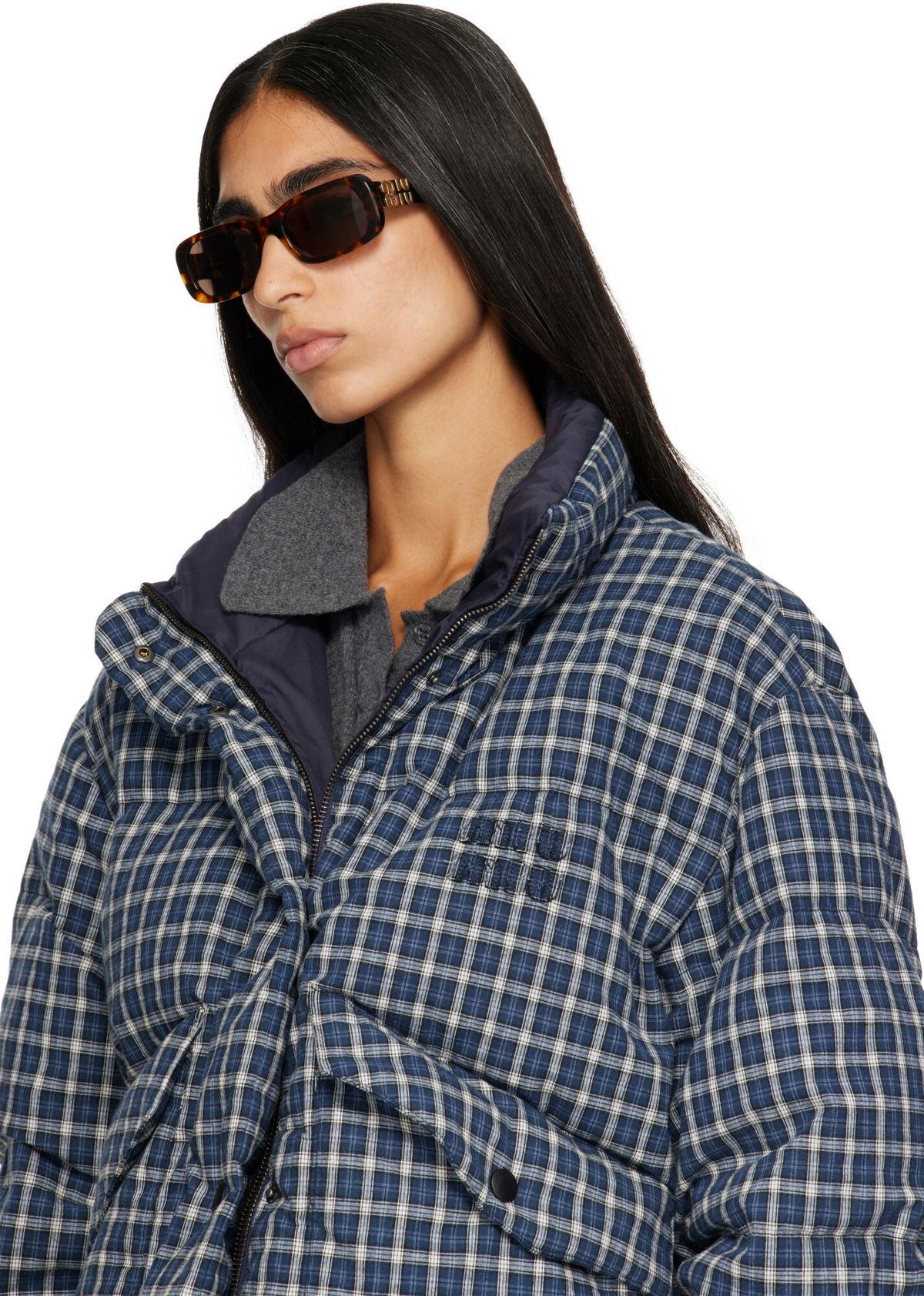 Miu Miu Eyewear Brown Rectangular Sunglasses