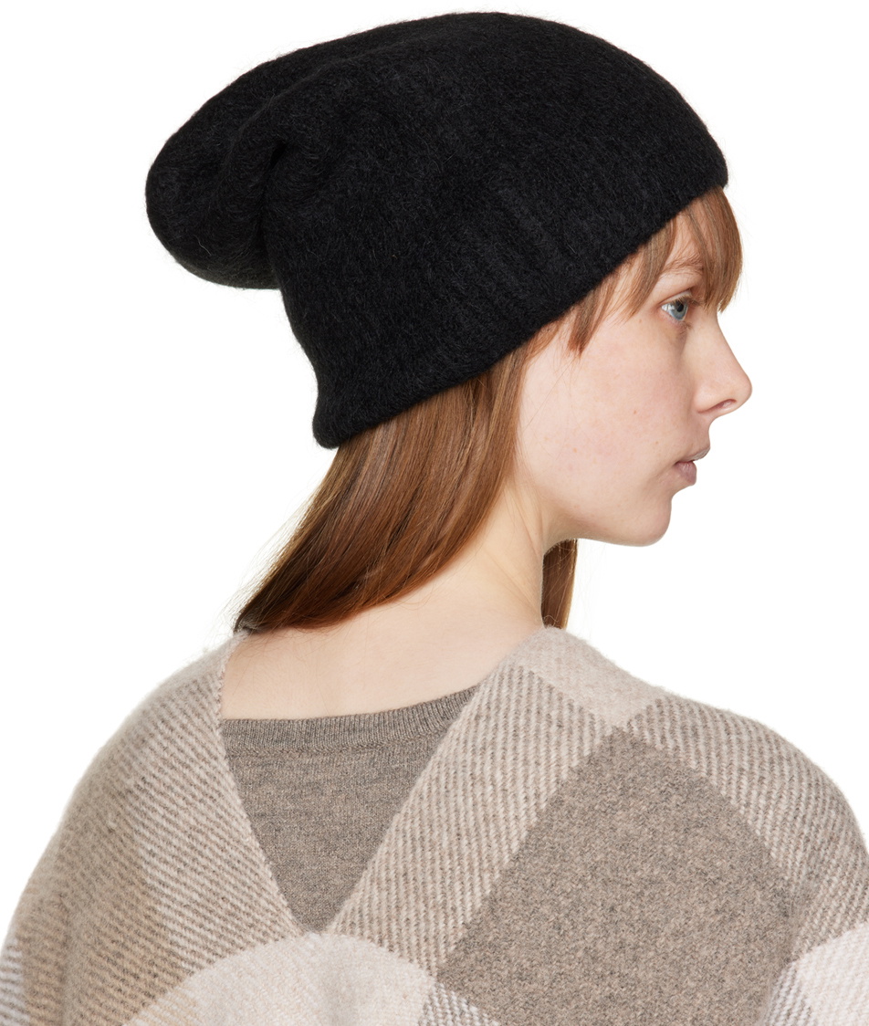 Blossom Black Brushed Beanie