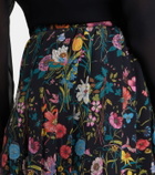Gucci Pleated floral silk midi skirt