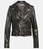 Golden Goose - Distressed leather biker jacket