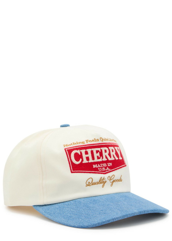 Photo: Cherry Los Angeles Chevron 5 Panel Embroidered Canvas and Chambray cap - Blue - One Size
