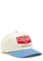 Cherry Los Angeles Chevron 5 Panel Embroidered Canvas and Chambray cap - Blue - One Size