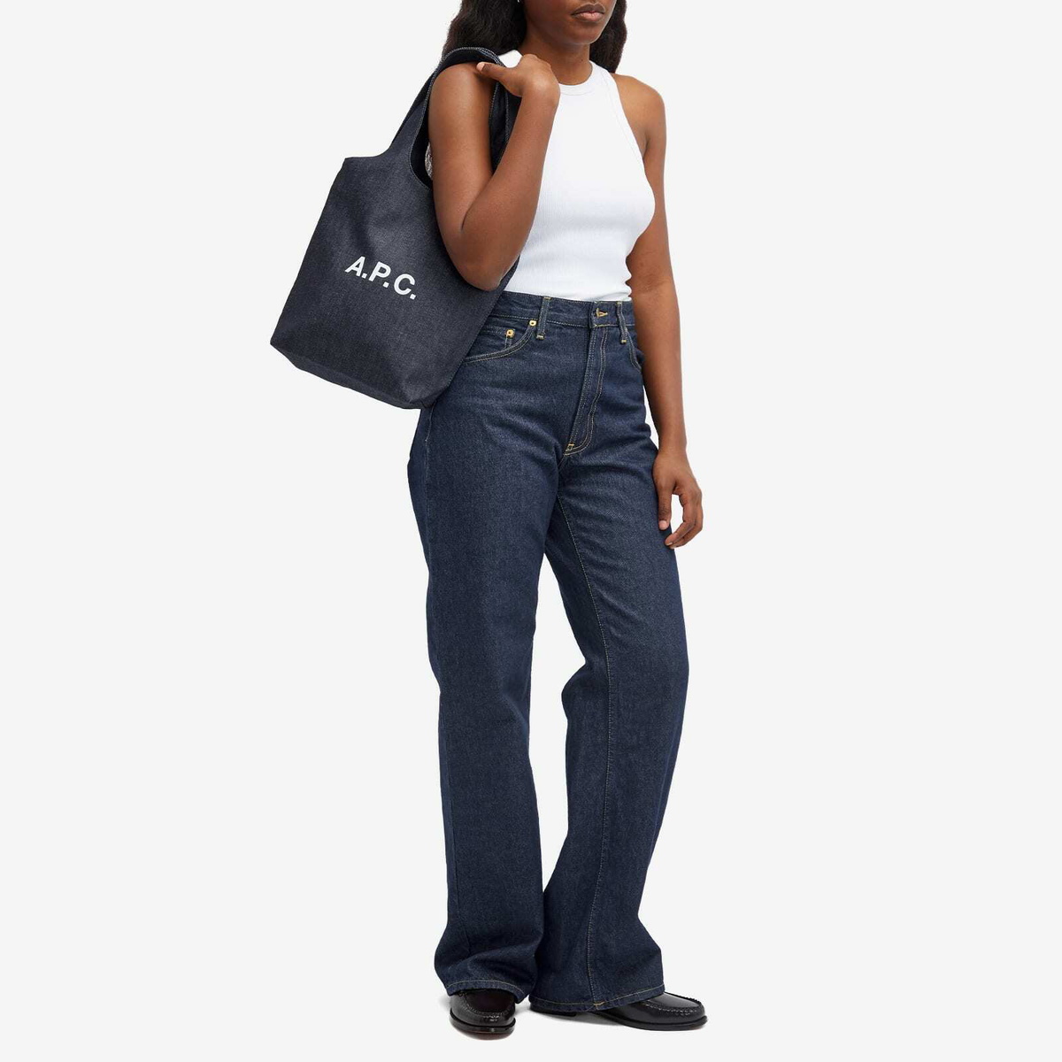 ★A.P.C.★ Small Ninon Tote Bag Indigo COCSXM61861IAI COCSXM A.P.C. Ninon Unisex Tote Bag Indigo COCSXM61565IAI