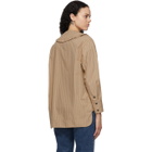 GANNI Beige Oversized Collar Shirt