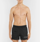 Givenchy - Slim-Fit Short-Length Logo-Print Swim Shorts - Black