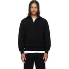 Les Tien Black French Terry Banded Polo