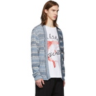 Greg Lauren Blue Paul and Shark Edition Knitted Kimono Cardigan