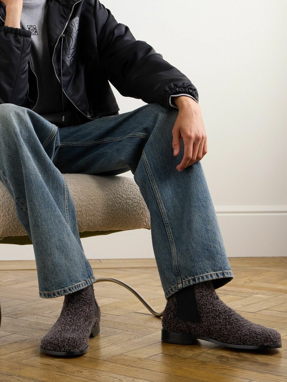 LOEWE - Brushed-Suede Chelsea Boots - Brown