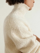 Amomento - Cotton-Blend Half-Zip Sweater - Neutrals