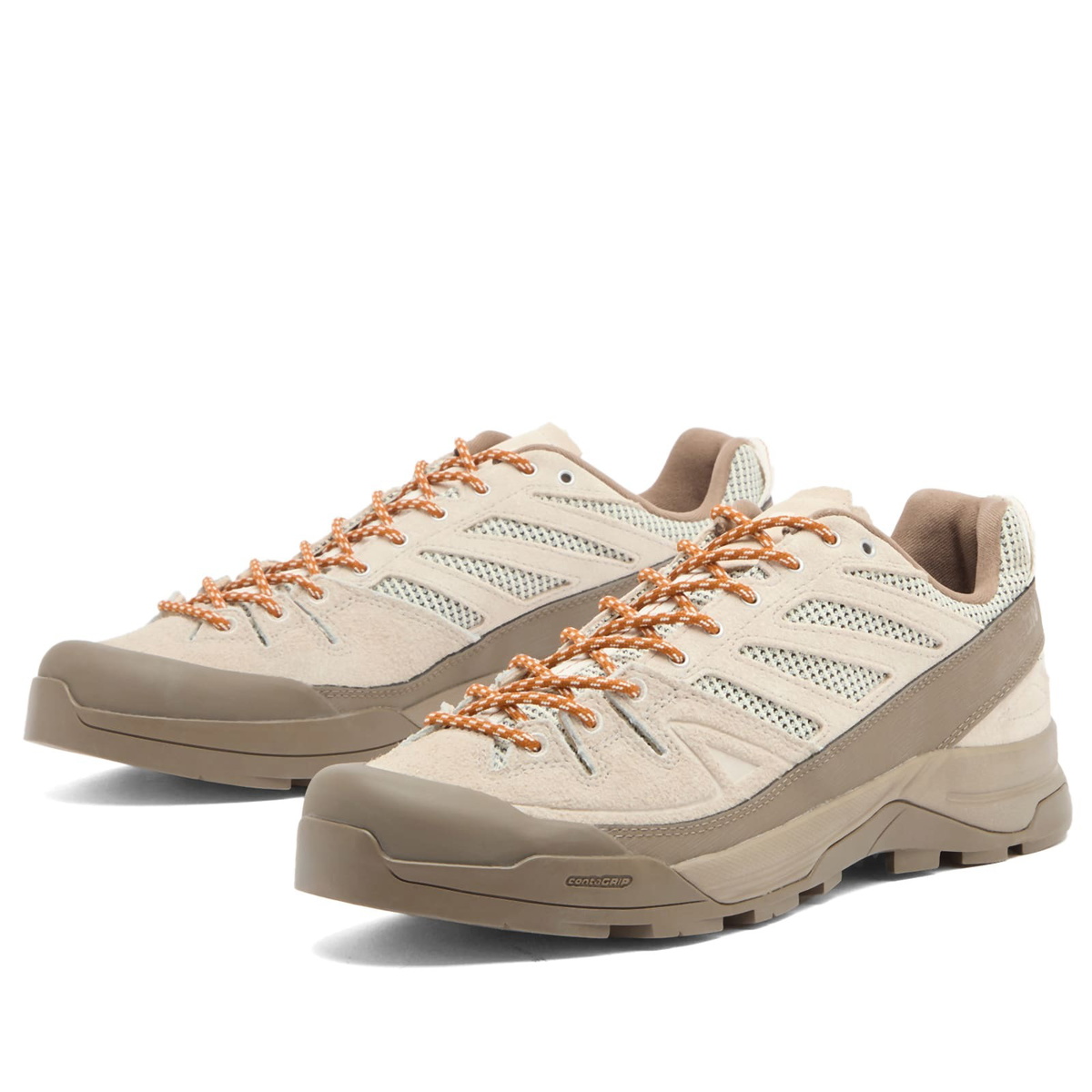 Salomon Men's X ALP WOVEN Sneaker in Walnut/Silver Cloud/Vanilla Ice