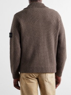 Stone Island - Basket-Stitch Wool-Blend Cardigan - Brown