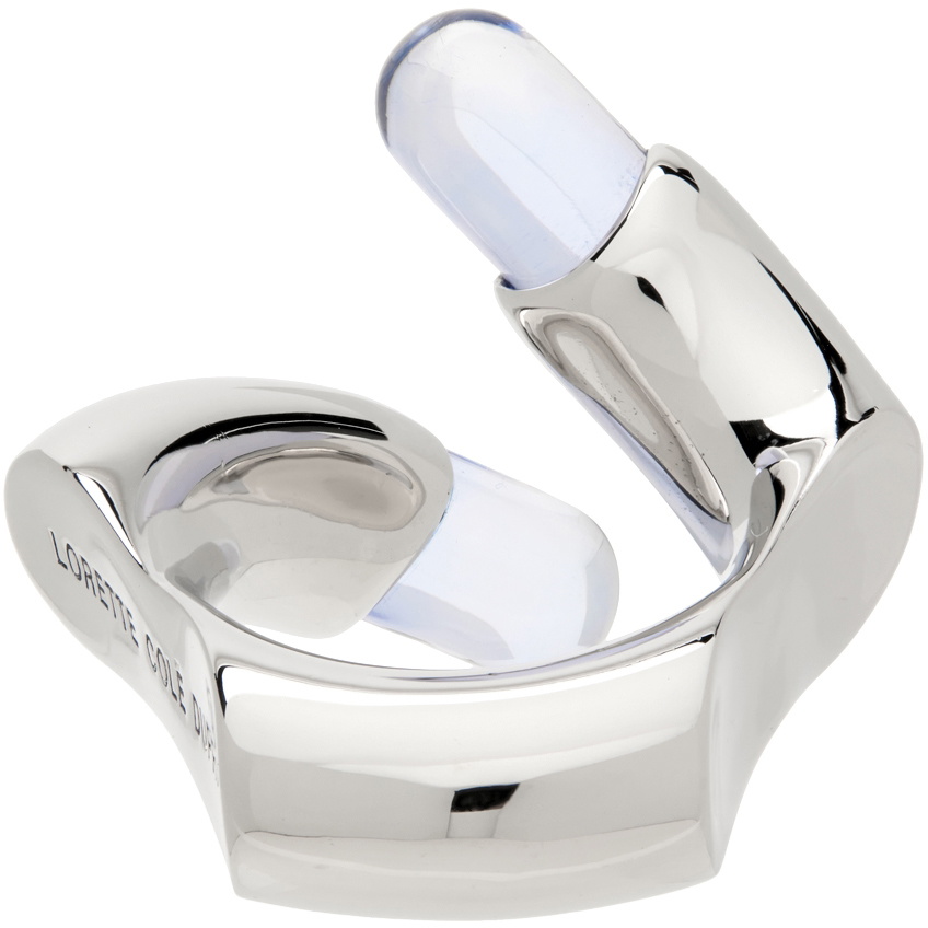 Lorette Colé Duprat SSENSE Exclusive Silver & Blue Resin Ring