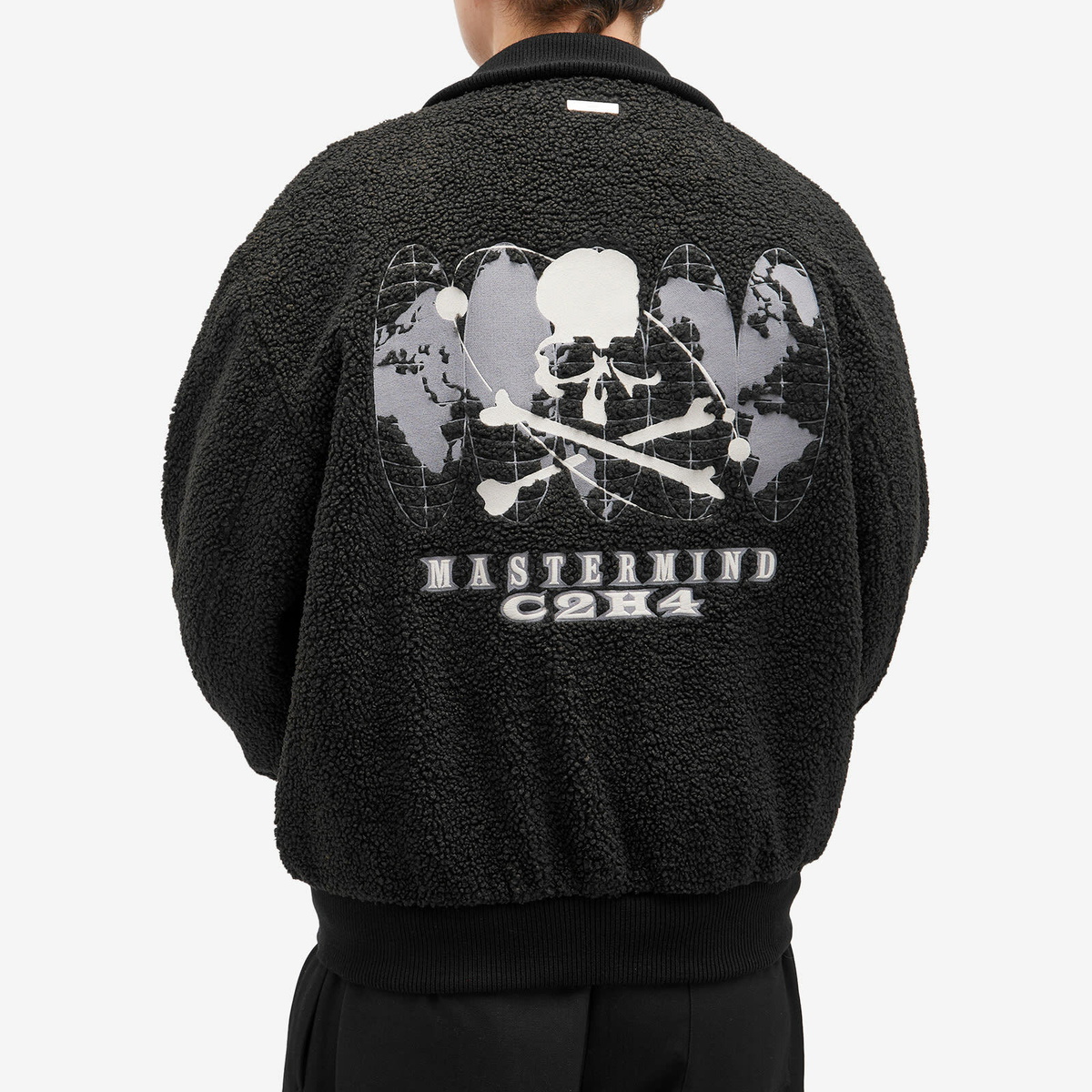 C2H4 Men's x mastermind JAPAN Fleece Jacket in Fuzzy Black C2H4