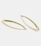 Melissa Kaye Cristina 18kt gold hoop earrings with diamonds and tsavorite garnets