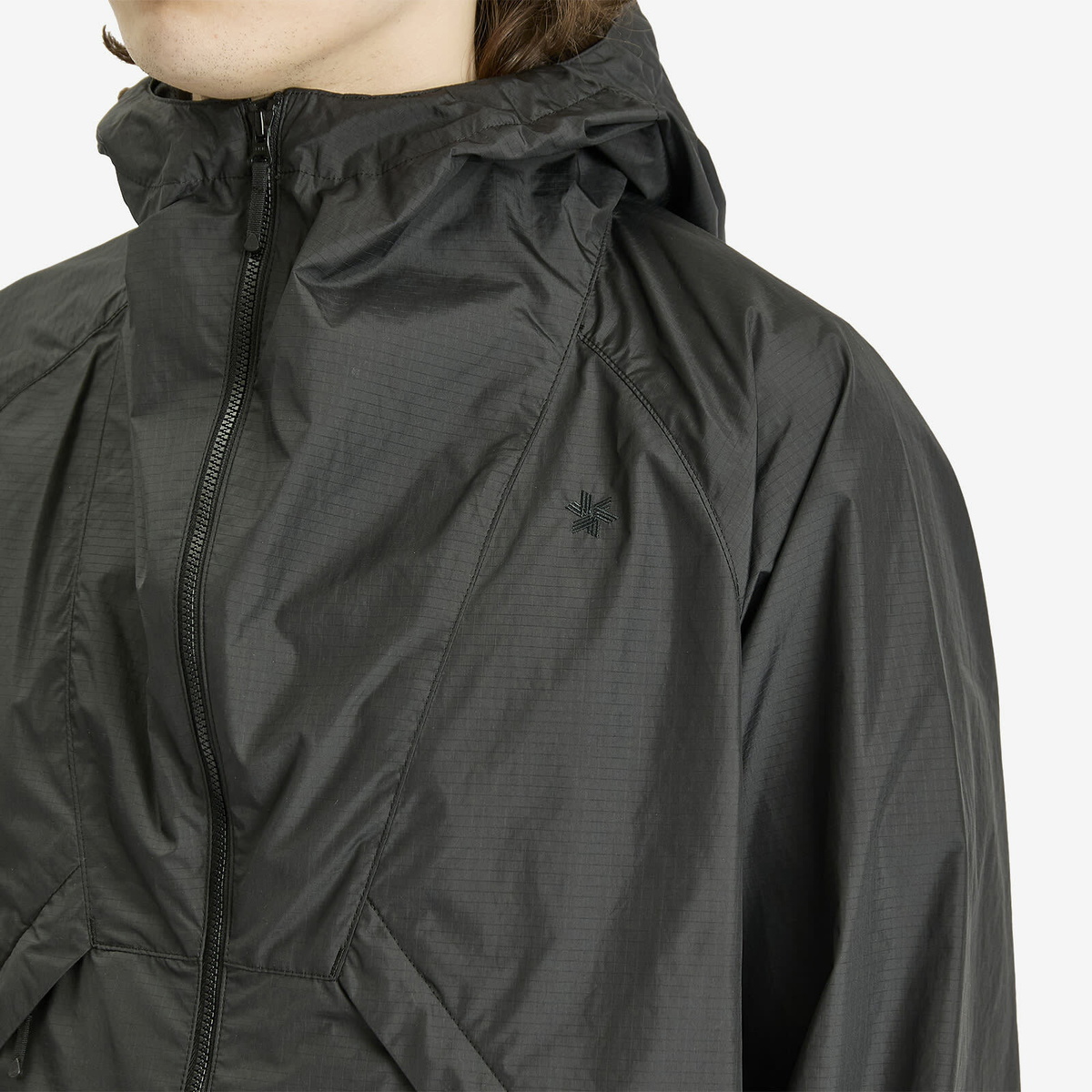 Goldwin Men's Ripstop Hooded Jacket in Black Goldwin