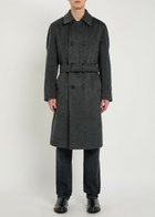 Oliver Spencer Double-breasted Belted Wool-blend Coat Charcoal