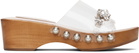 Simone Rocha Transparent Embellished Scalloped Wooden Heeled Sandals