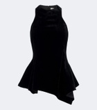 Magda Butrym Draped peplum velvet top