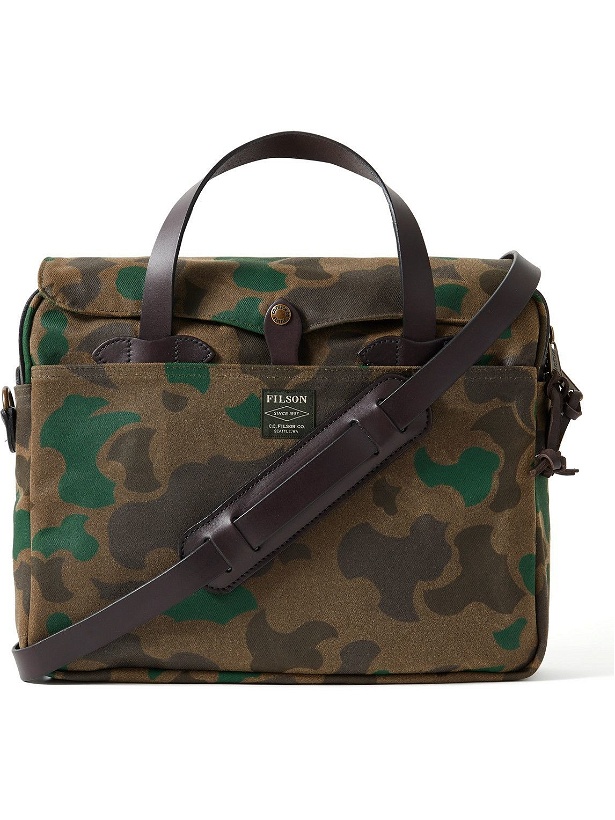 Photo: Filson - Original Leather-Trimmed Camouflage-Print Waxed Rugged Twill Briefcase