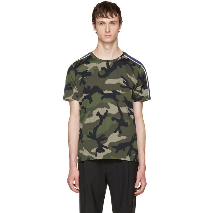 Photo: Valentino Green Camouflage and Stripes Shirt