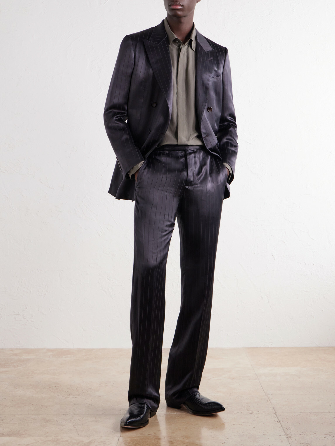 TOM FORD - Cotton and Silk-Blend Twill Shirt - Green