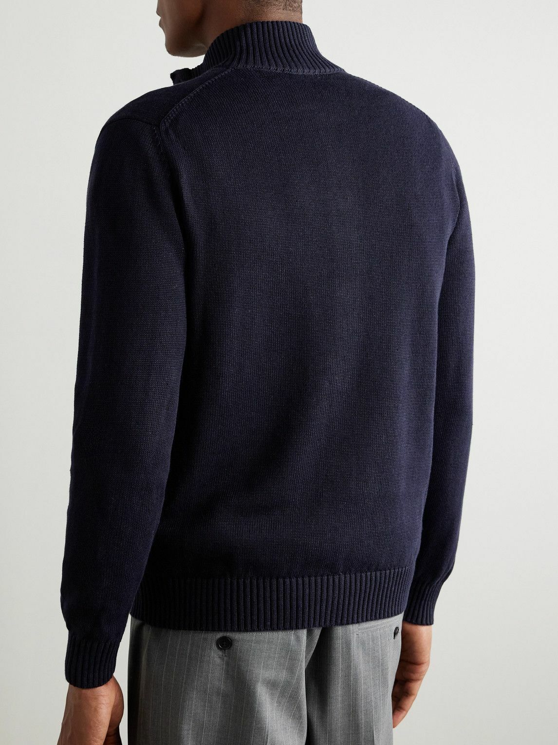 Incotex - Zanone Linen and Cotton-Blend Cardigan - Blue