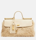 Dolce&Gabbana Sicily Large leather and shearling top-handle bag