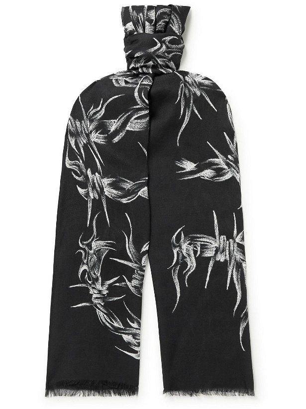 Photo: Givenchy - Fringed Printed Modal and Cashmere-Blend Scarf