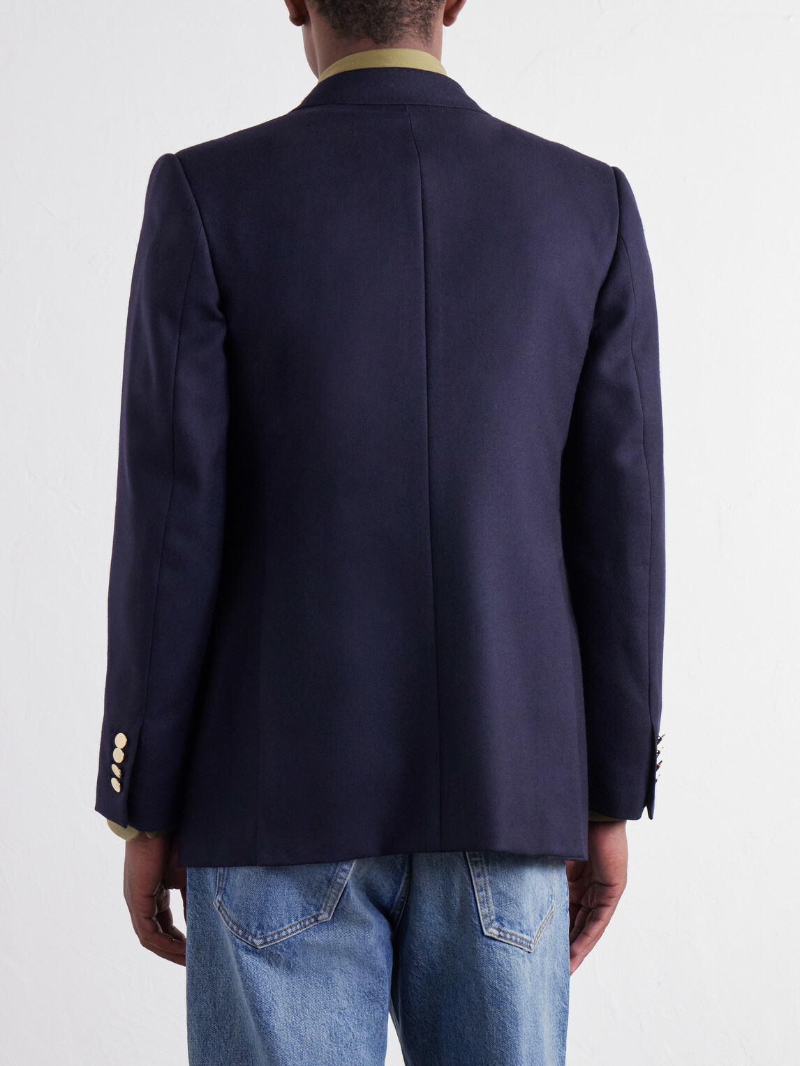 Husbands - Double-Breasted Wool-Twill Blazer - Blue