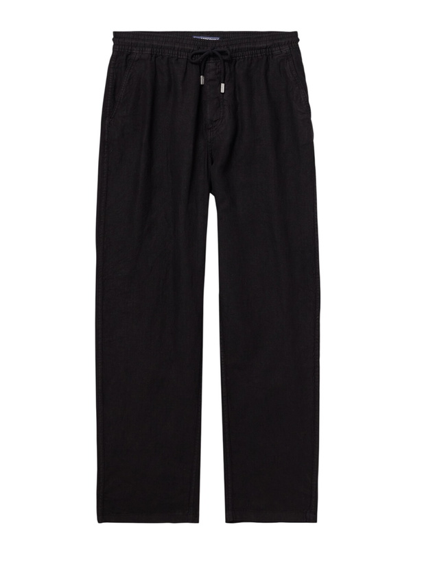 Photo: Vilebrequin - Pacha Straight-Leg Linen Drawstring Trousers - Black
